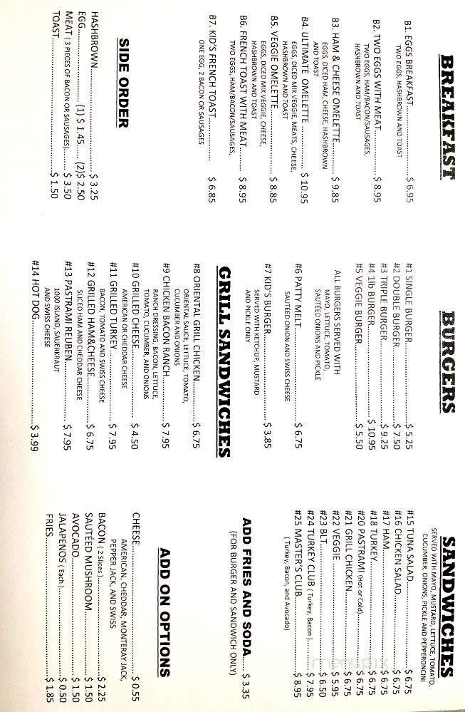 Master Burger & Grill - San Jose, CA menu_pic