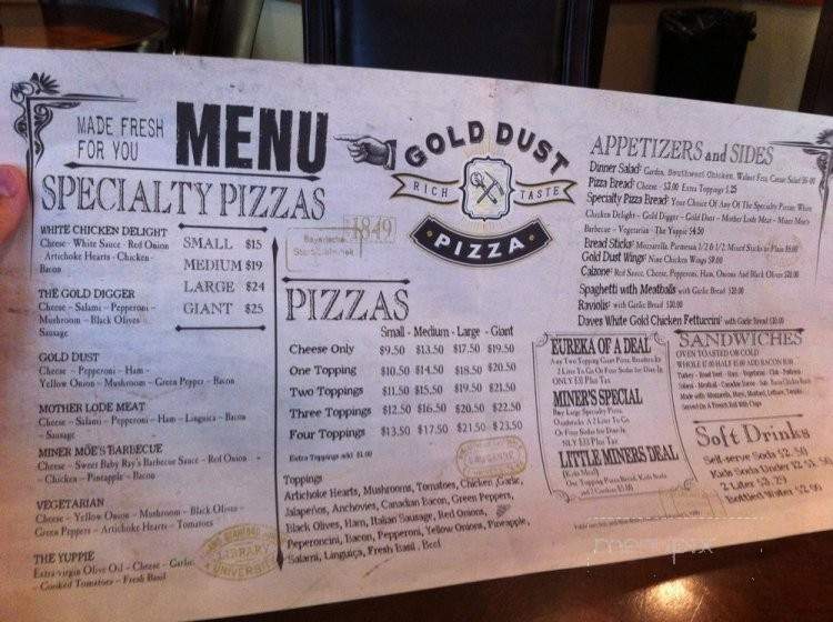 Gold Dust Pizza Copperopolis - Copperopolis, CA menu_pic