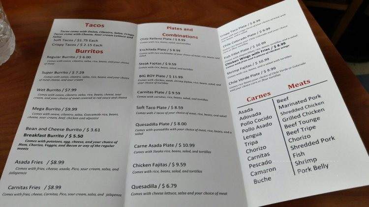 Taqueria La Mexicana - Lodi, CA menu_pic
