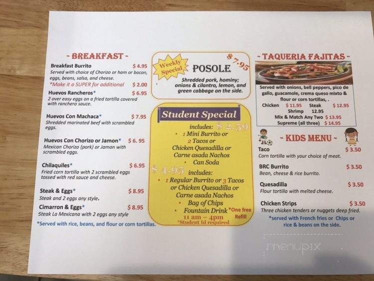 La Conchita Taqueria - Escalon, CA menu_pic