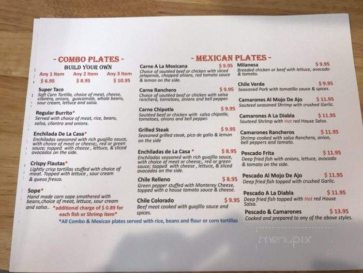 La Conchita Taqueria - Escalon, CA menu_pic