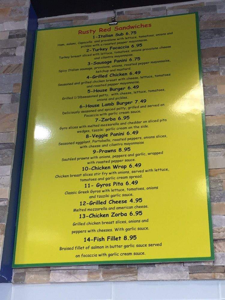 Rusty Red Grill - Modesto, CA menu_pic