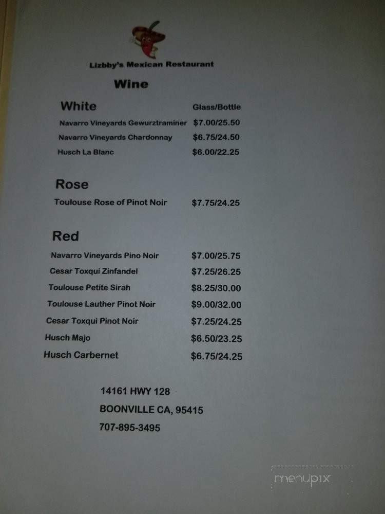 /30955989/Lizbbys-Restaurant-and-Bar-Menu-Boonville-CA - Boonville, CA