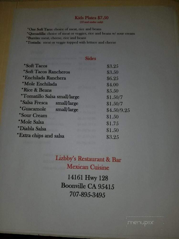 /30955989/Lizbbys-Restaurant-and-Bar-Menu-Boonville-CA - Boonville, CA