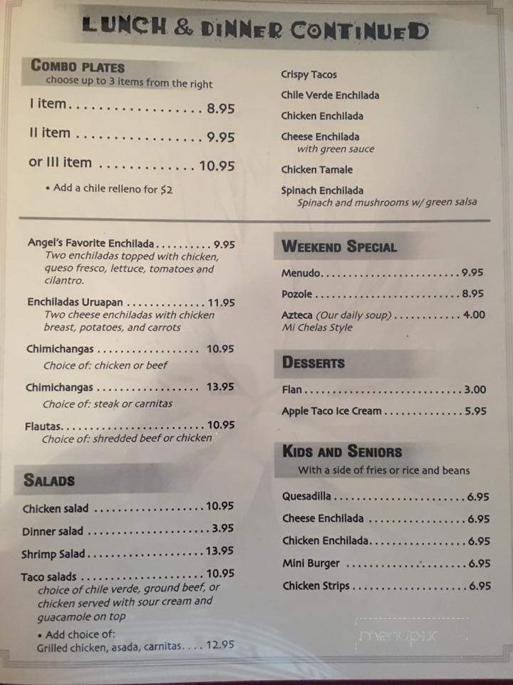 Mi Chelas - Upper Lake, CA menu_pic
