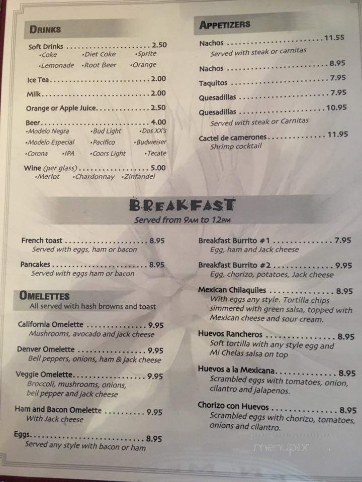 Mi Chelas - Upper Lake, CA menu_pic