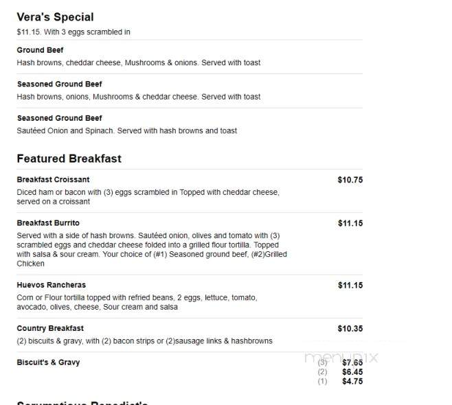 The Cutten Chalet - Eureka, CA menu_pic