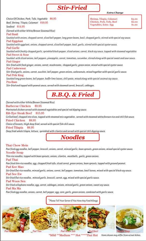 Sunrise Thai Restaurant - Citrus Heights, CA menu_pic