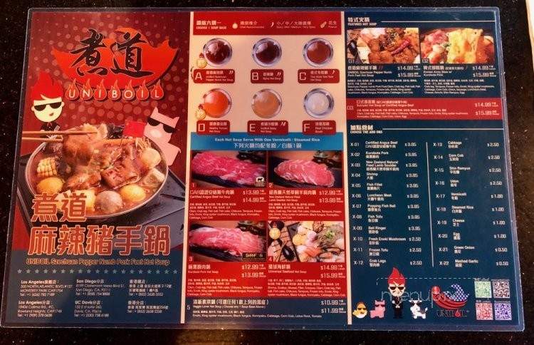 Uniboil - Davis, CA menu_pic