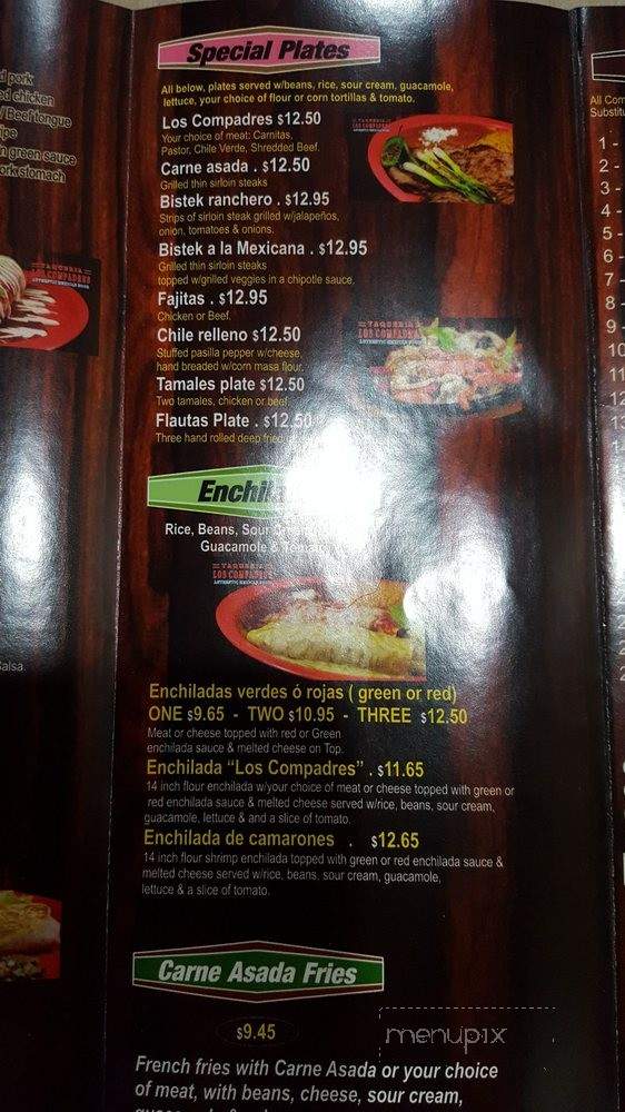 Taqueria Los Compadres - Elk Grove, CA menu_pic