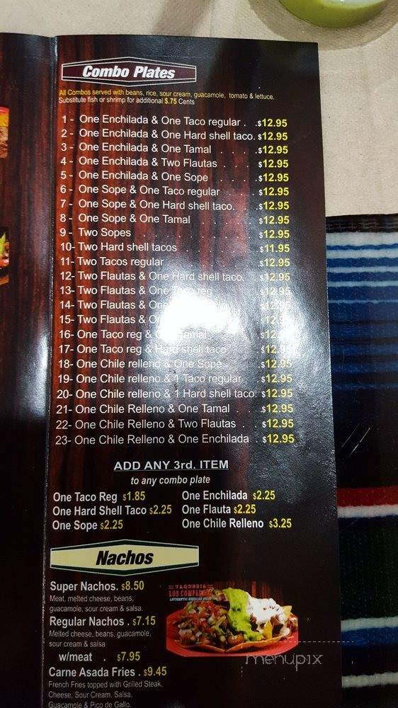 Taqueria Los Compadres - Elk Grove, CA menu_pic