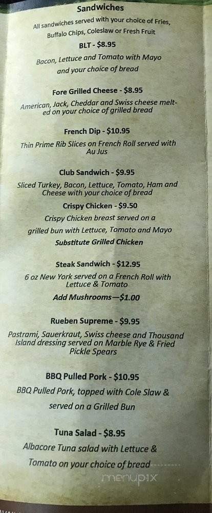 The Mountain Grille - Pioneer, CA menu_pic