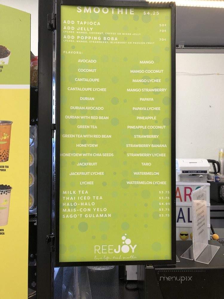 Reejoy Smoothie Station - Roseville, CA menu_pic