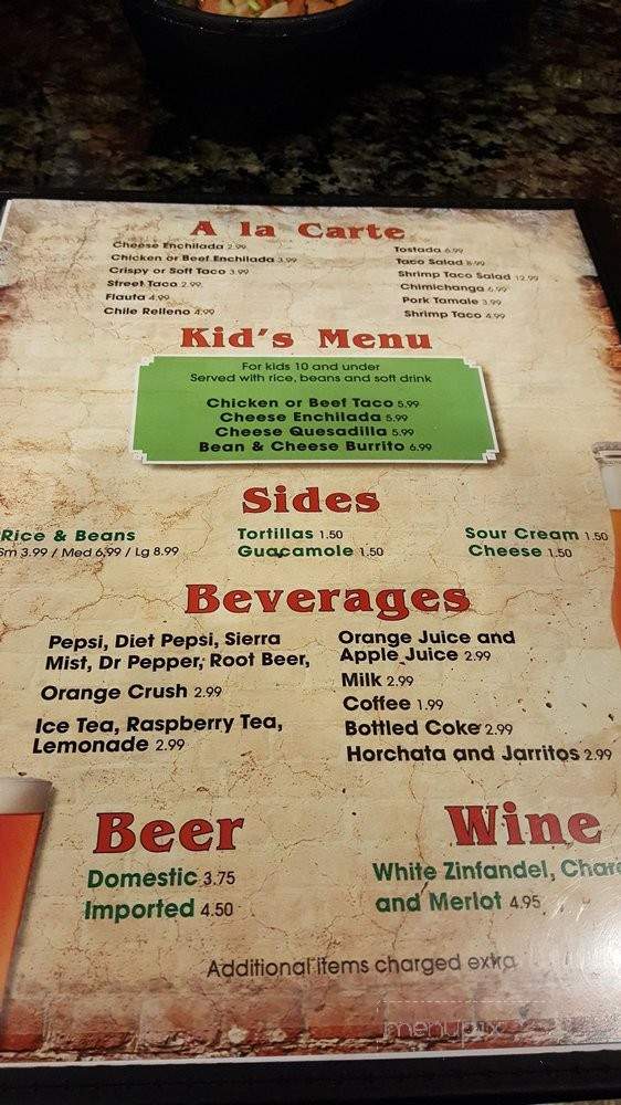 La Villa Mexican Food - Granite Bay, CA menu_pic
