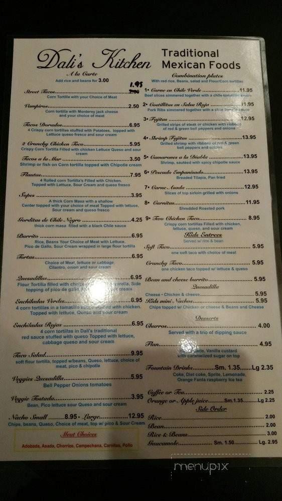 Dali's Kitchen - Sacramento, CA menu_pic