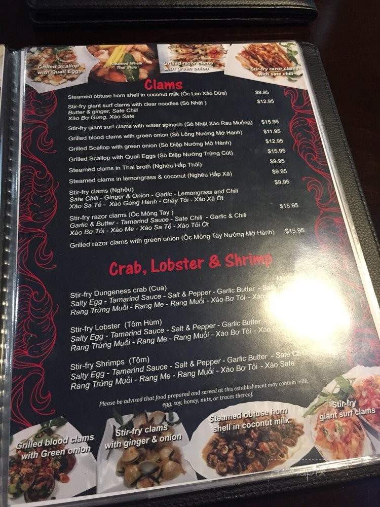 Seafood House Quan Oc - Sacramento, CA menu_pic
