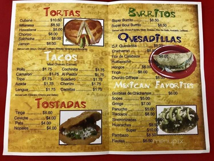 Estacion DF - Rancho Cordova, CA menu_pic