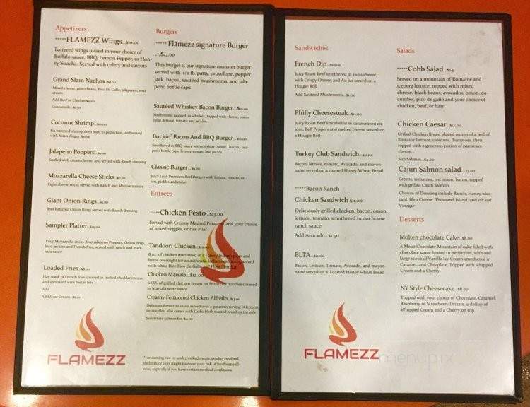 Flamezz - Marysville, CA menu_pic