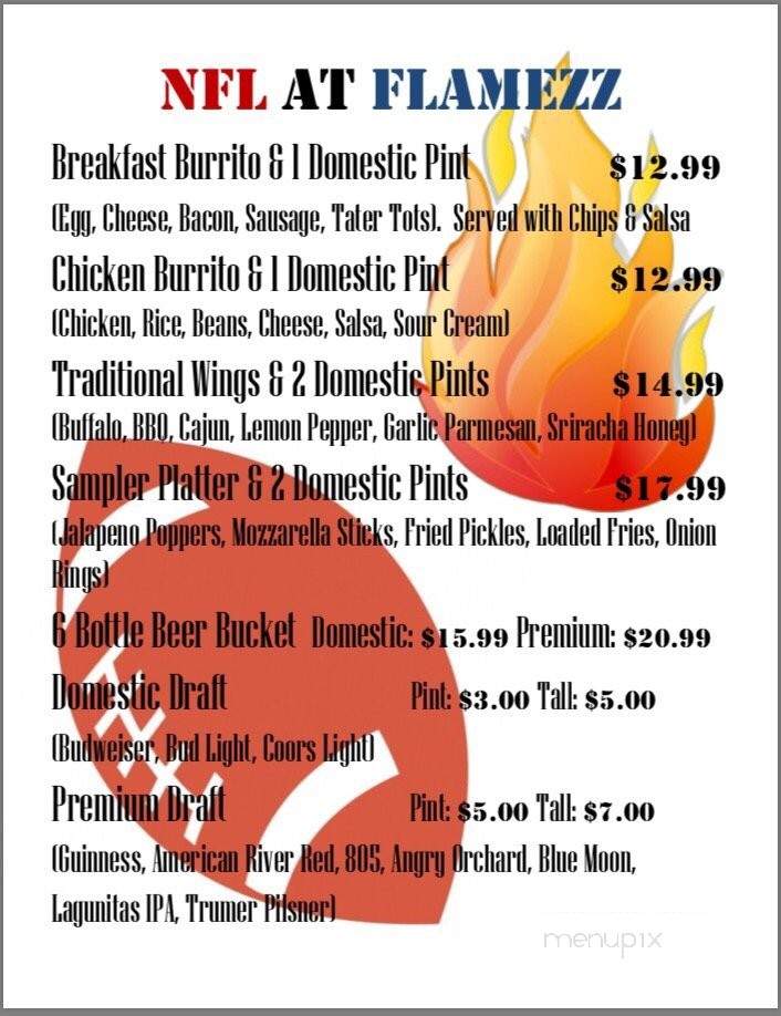 Flamezz - Marysville, CA menu_pic