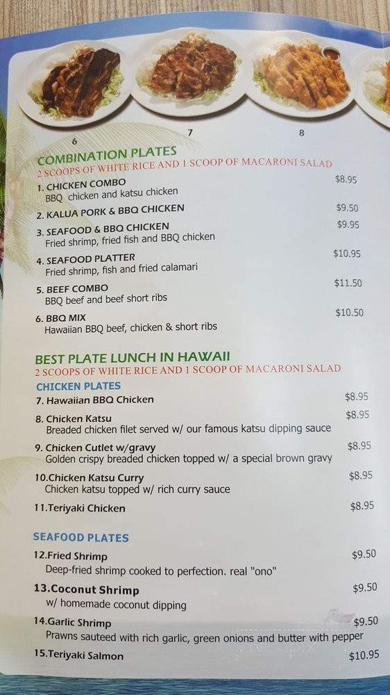 Halo Hawaian BBQ & Poke Bar - Chico, CA menu_pic