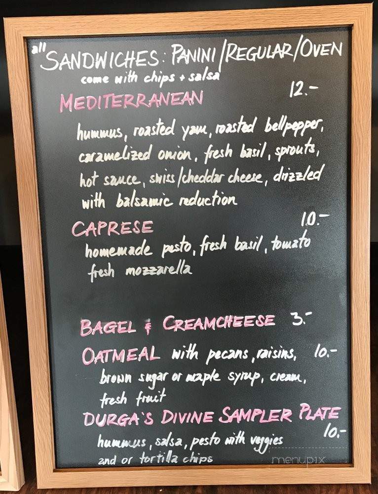 Durga's Divine Cafe - Grass Valley, CA menu_pic