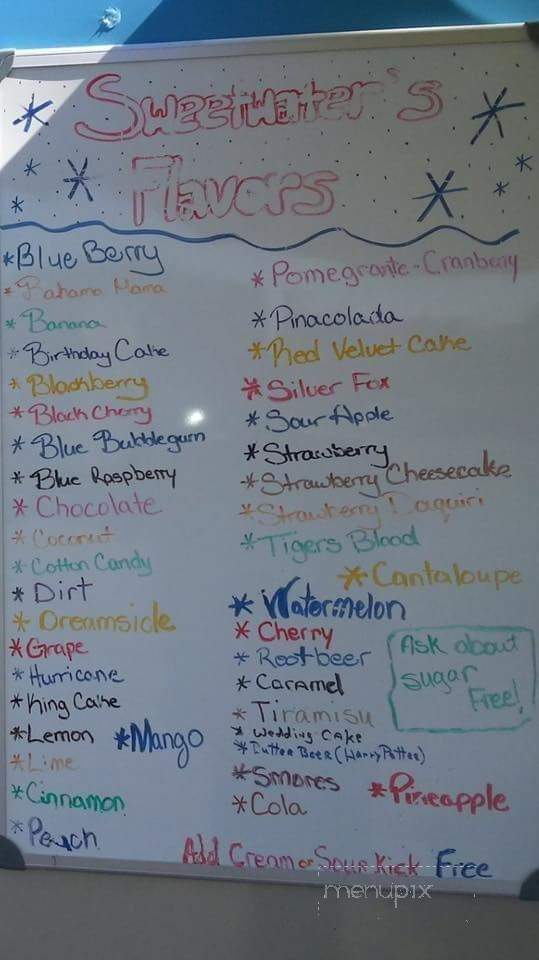 SweetWater Shaved Ice - Oroville, CA menu_pic