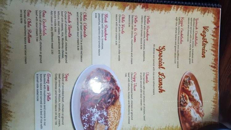 Vallarta Grill - Oroville, CA menu_pic