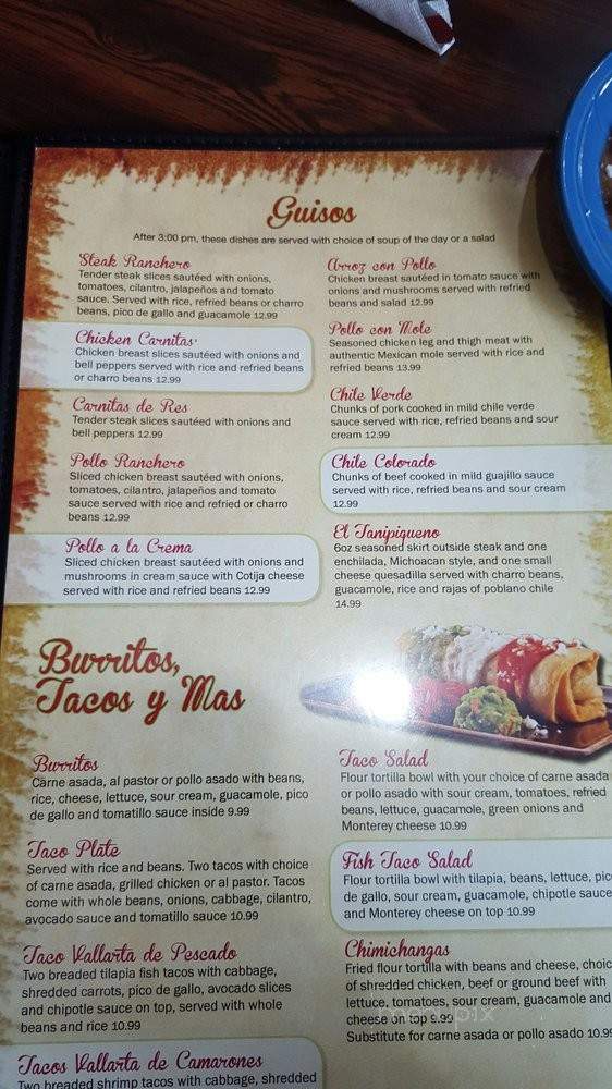 Vallarta Grill - Oroville, CA menu_pic