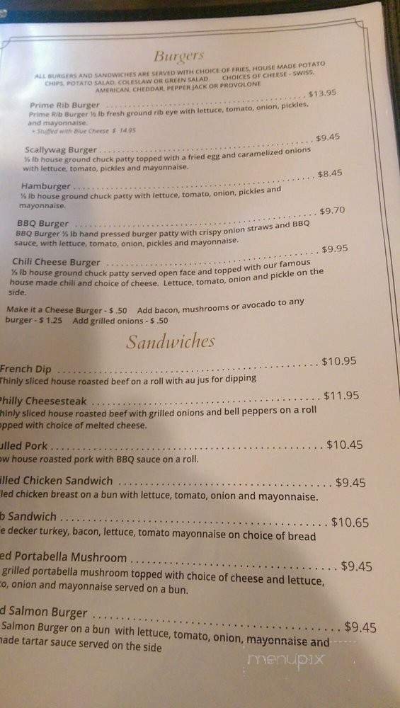 Scallywags Tavern - Smartsville, CA menu_pic
