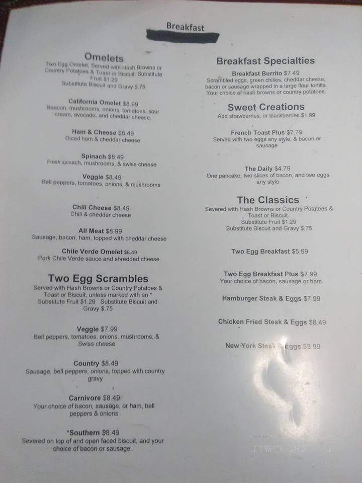 El Cuatrero - Susanville, CA menu_pic
