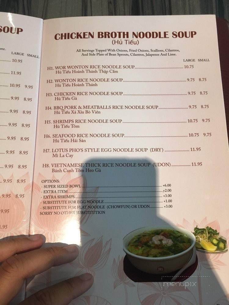 Lotus Pho 2 Noodle House - South Lake Tahoe, CA menu_pic