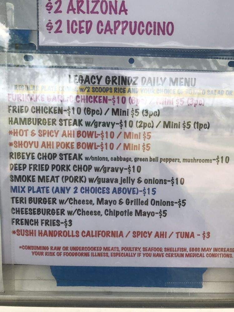 Legacy Grindz - Kapolei, HI menu_pic
