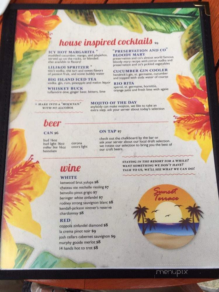 Sunset Terrace - Kailua-Kona, HI menu_pic