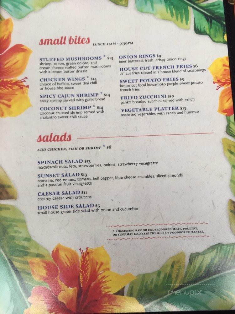 Sunset Terrace - Kailua-Kona, HI menu_pic