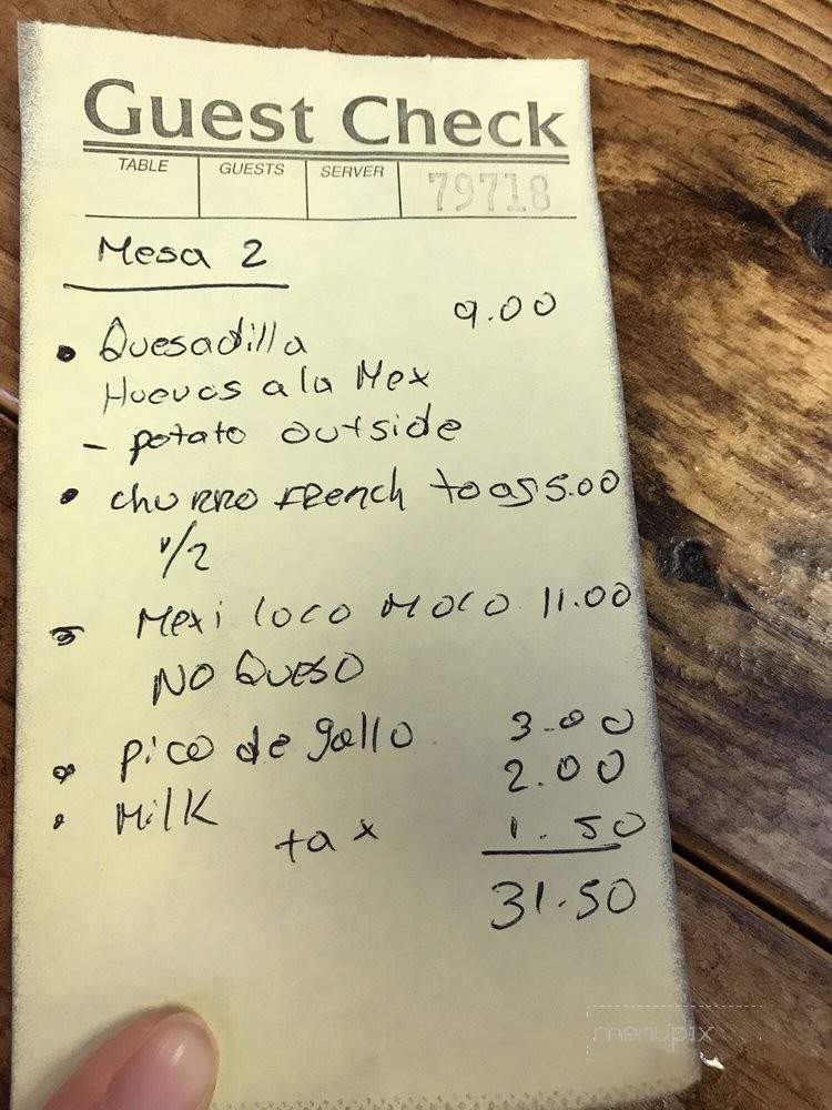 Barrio Cafe - Wahiawa, HI menu_pic