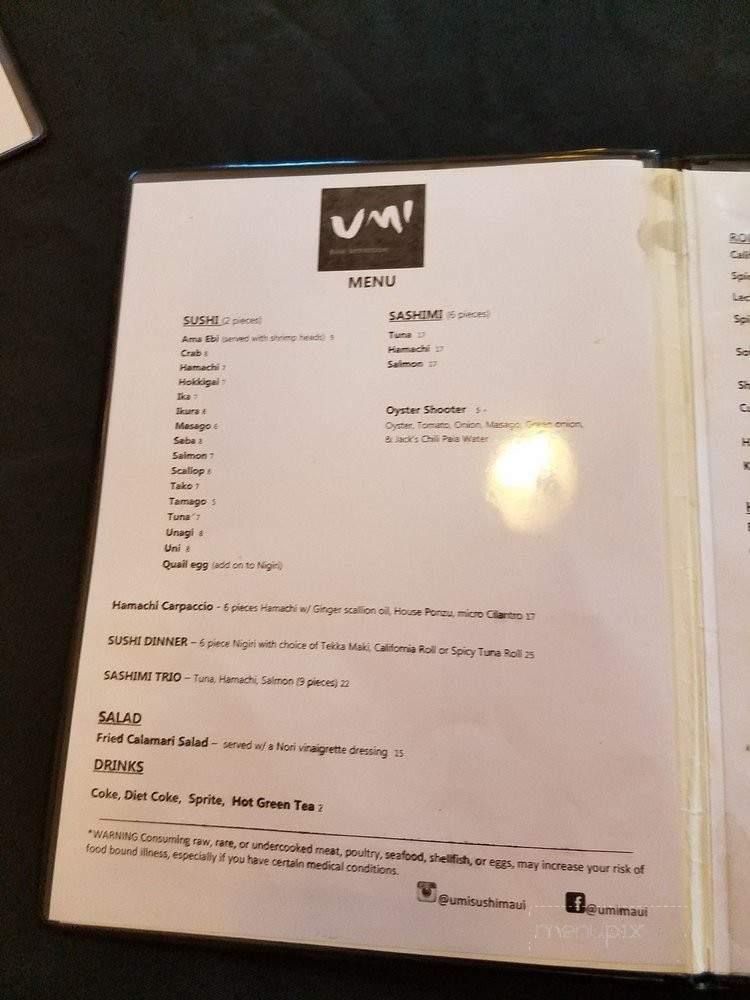 Umi Maui - Wailuku, HI menu_pic