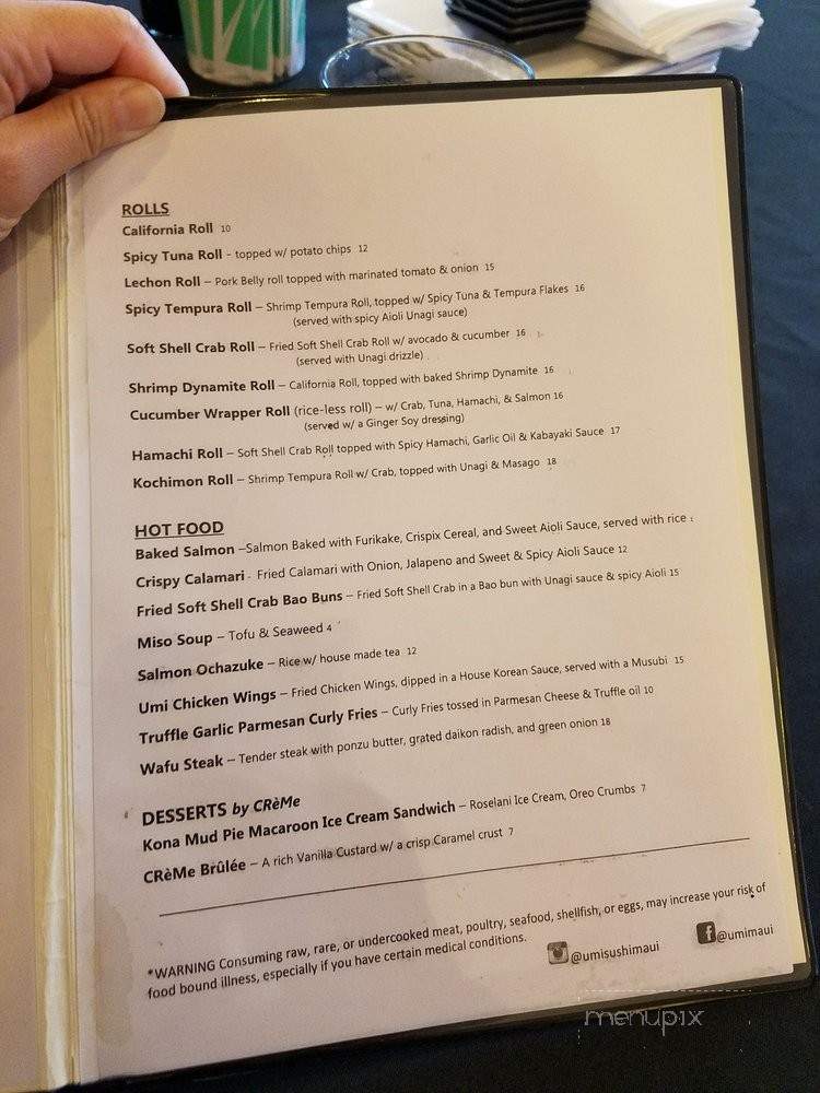 Umi Maui - Wailuku, HI menu_pic