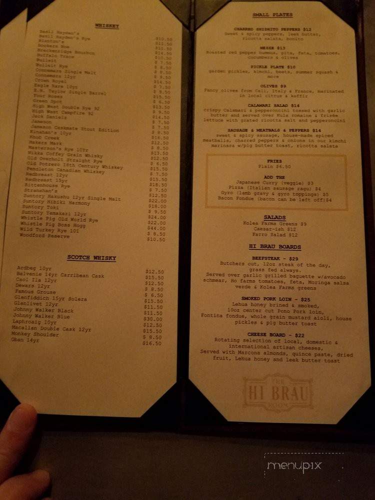 The Hi Brau Room - Honolulu, HI menu_pic