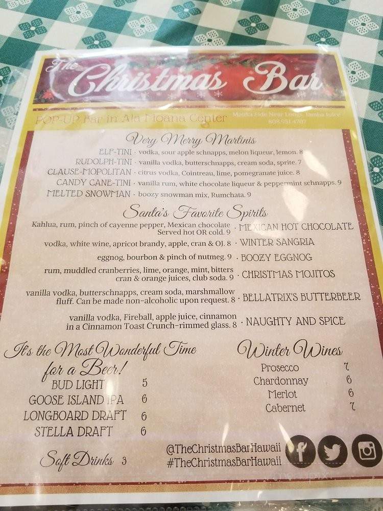 The Christmas Bar - Honolulu, HI menu_pic