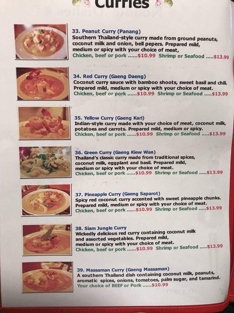 Siam Garden Cafe - Honolulu, HI menu_pic
