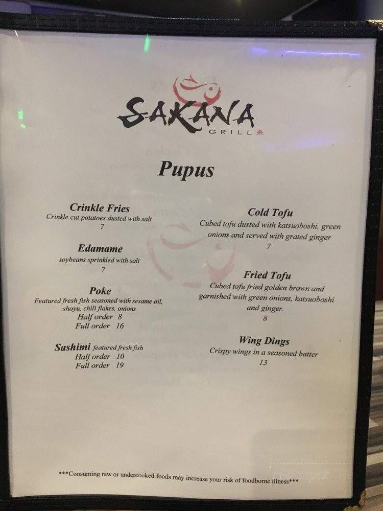 Sakana Grill - Honolulu, HI menu_pic