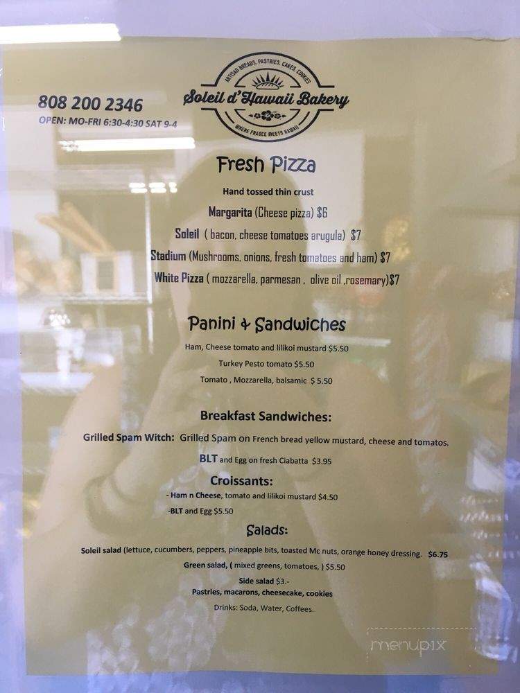 Soleil D Hawaii Bakery - Honolulu, HI menu_pic