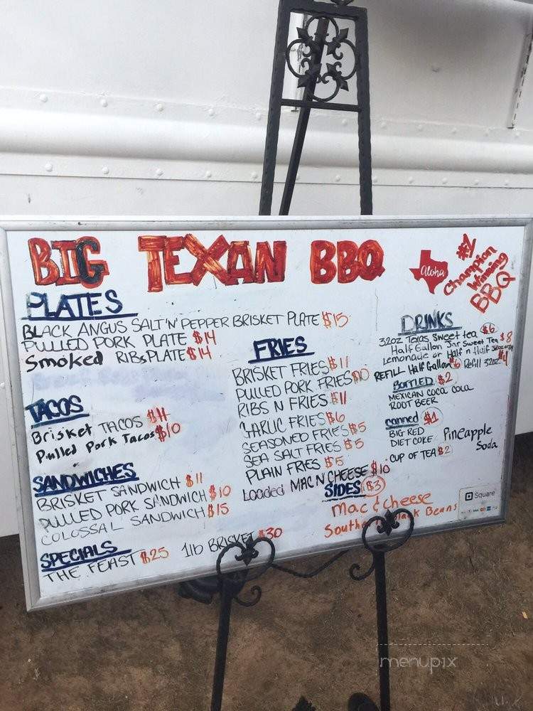 Big Texan BBQ - Honolulu, HI menu_pic