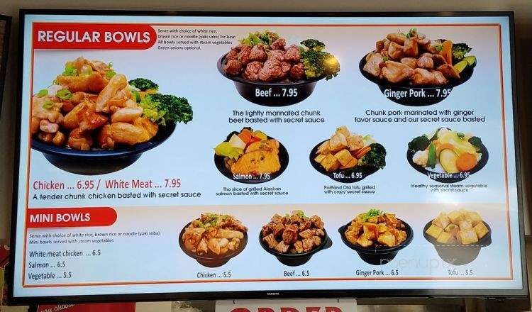 Crazy Bowl Asian Grill - Clackamas, OR menu_pic
