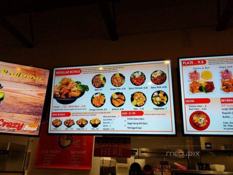 Crazy Bowl Asian Grill - Clackamas, OR menu_pic