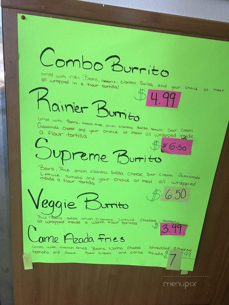 Don Pedros - Rainier, OR menu_pic