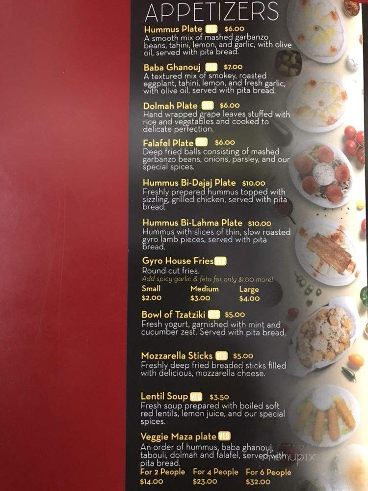Gyro House Mediterranean Grill - Wilsonville, OR menu_pic