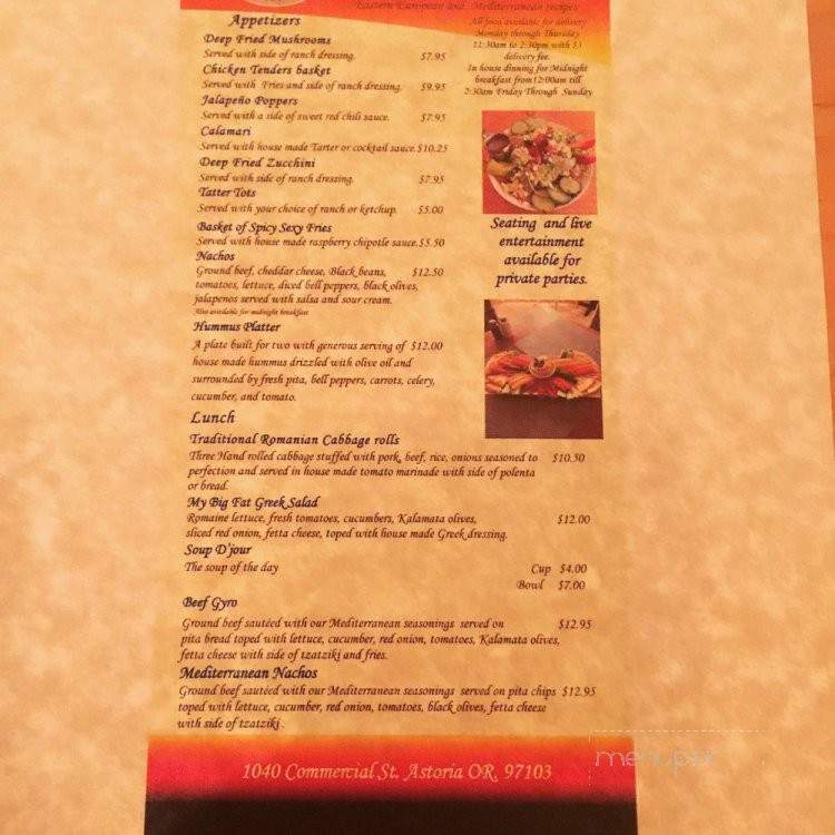Capricorn Pub & Fine Foods - Astoria, OR menu_pic