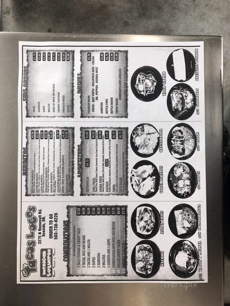Los Tacos Locos - Seaside, OR menu_pic