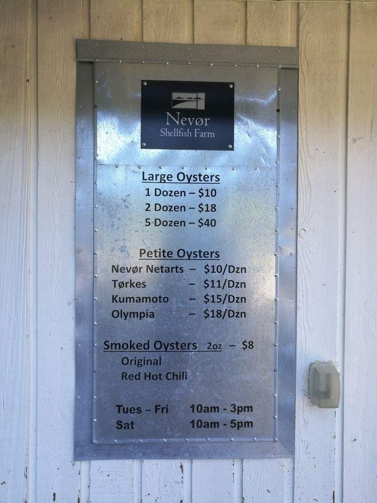 Nevor Shellfish Farm - Tillamook, OR menu_pic